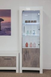 Marknesse Kolomkast Glas - MAGAZIJN OPRUIMING - Wit/Marmer